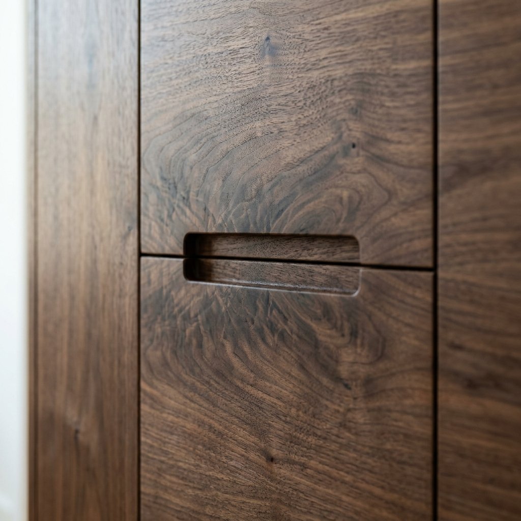 Solid Walnut Wood Wardrobe Texture